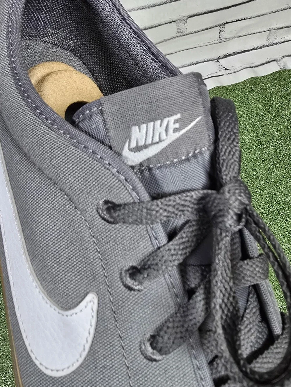 Nike Toki Cotton Canvas Low Laced Gum Sole Sneakers Dark Grey Size 14